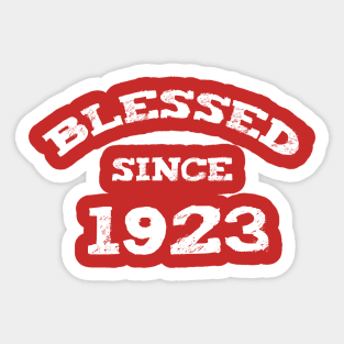 Blessed Since 1923 Cool Birthday Christian Sticker